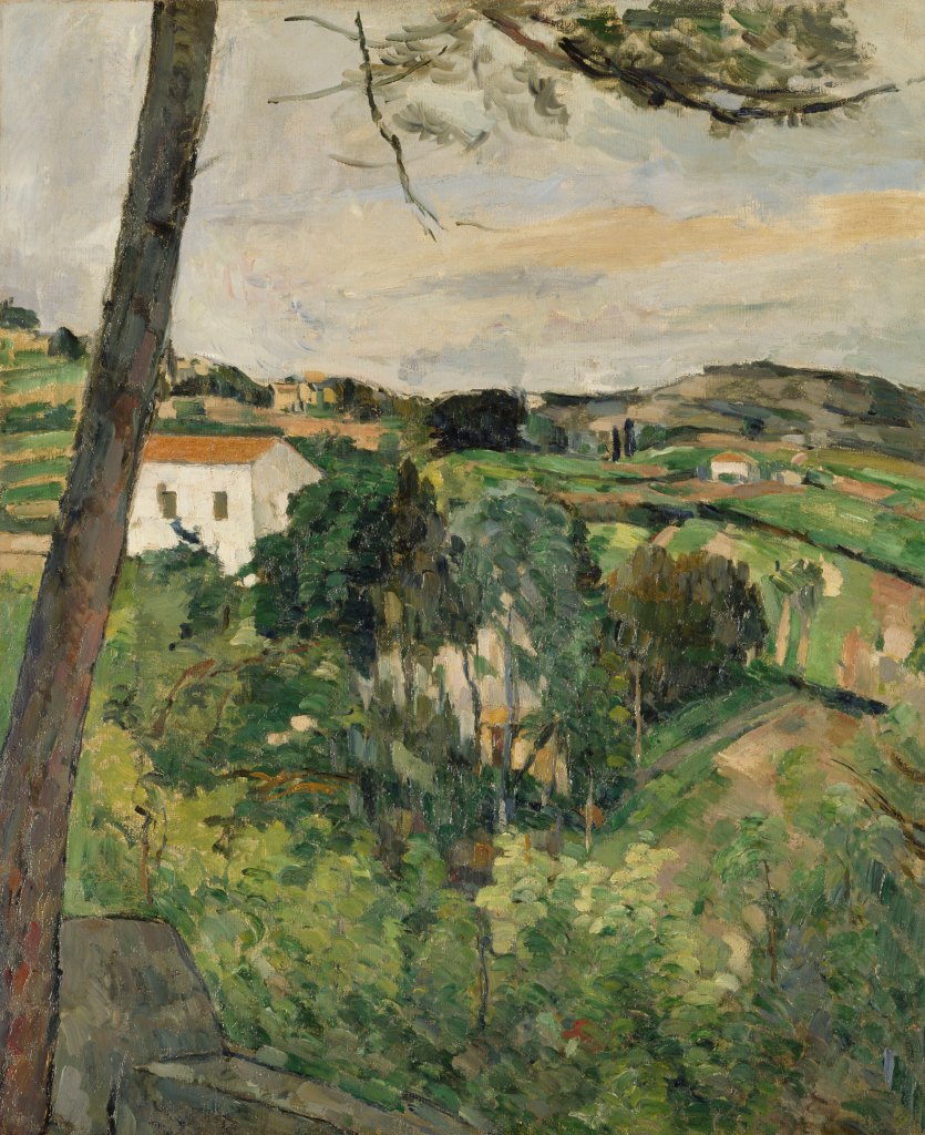 Cézanne_Landscape with Red Roof (The Pine at l'Estaque) Renoir