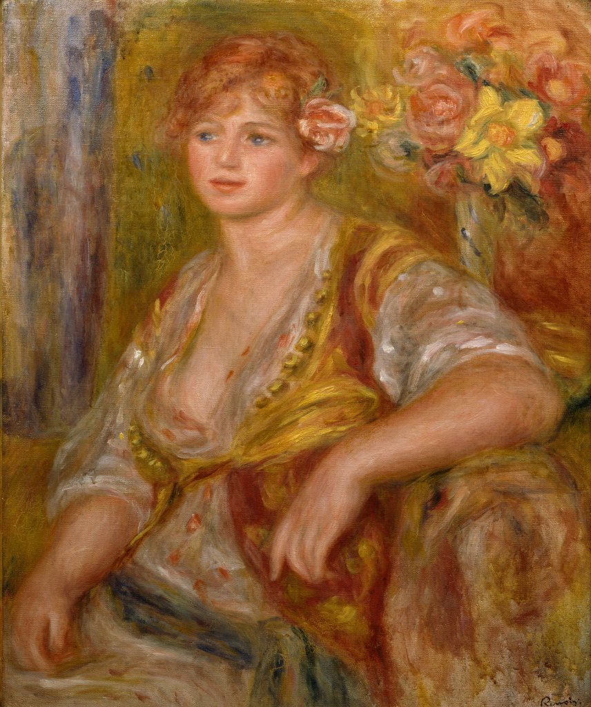 Renoir_Blonde Girl with a Rose Cézanne 