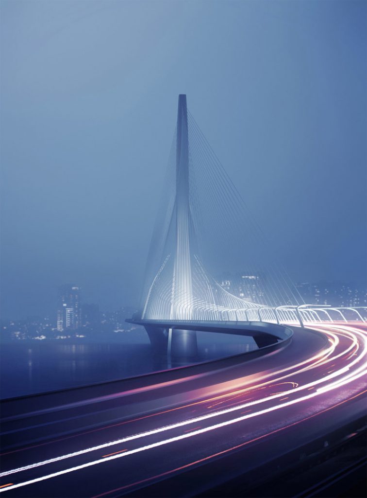 【建築】Zaha Hadid的黑夜之舞：「淡江大橋」明年正式啟用 | 2025